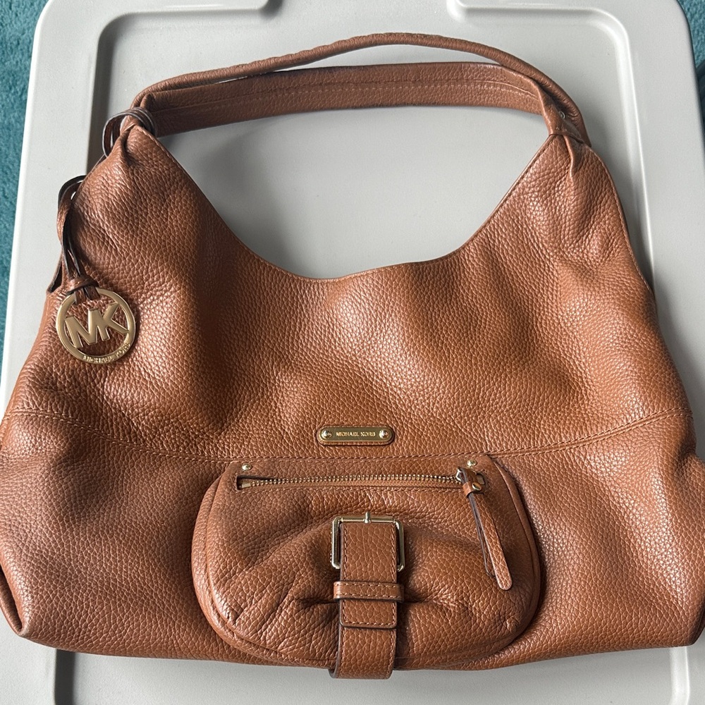 Michael Kors Brown Leather Hobo Bag
